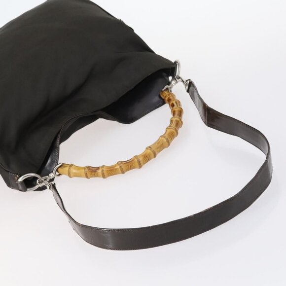 GUCCI GG Canvas Supreme Bamboo Bag Nylon PVC 3 Set Beige Black Auth - Picture 6 of 16